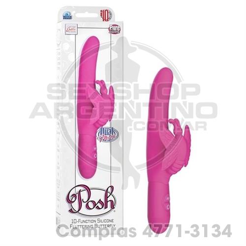 - Vibro silicona con mariposa y 2 motores - BUSE-4540-45 - Vibro silicona con mariposa y 2 motores