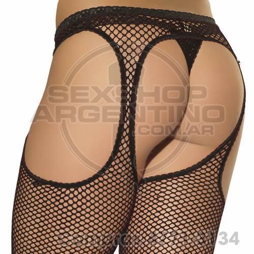 - Medias De Red Con Portaligas Triple Agujero Negro - C604N - Medias De Red Con Portaligas Triple Agujero Negro