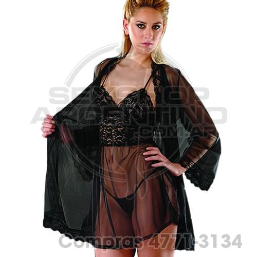 - Baby doll encaje y tul XL - D6101NXL - Baby doll encaje y tul XL