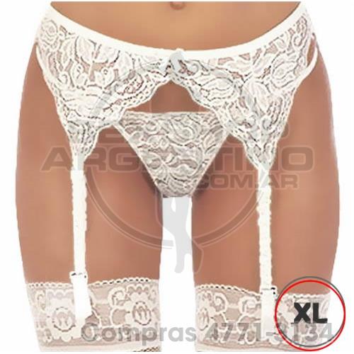 - Portaligas Xl En Encaje Blanco - D7219BXL - Portaligas Xl En Encaje Blanco