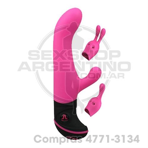 - Vibrador punto g con estimulador de clitoris y accesorios - SS-AD-10761 - Vibrador punto g con estimulador de clitoris y accesorios