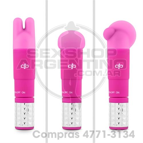 - Vibrador estimulador con 3 accesorios intercambiables - SS-ED-20815 - Vibrador estimulador con 3 accesorios intercambiables