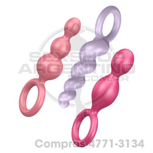 - Kit de 3 dilatadores anales con anillo - SS-SA-6594 - Kit de 3 dilatadores anales con anillo