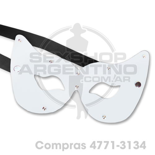 - Antifaz Con Vista Gato Mariposa Blanco