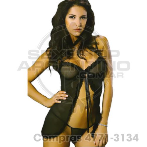 - Babydoll Negro Transparente