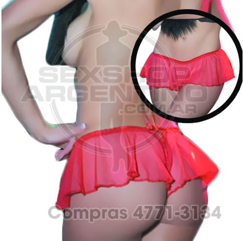 - Mini De Tul Con Volados Y Pasacinta Trasera