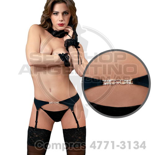 - Portaliga Negro Con Strass
