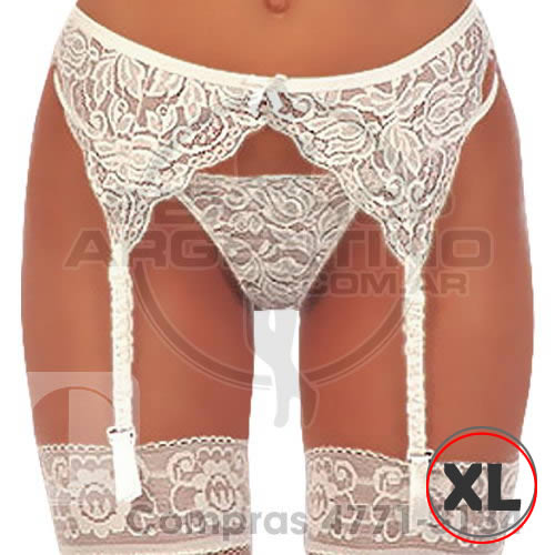 - Portaligas Xl En Encaje Blanco